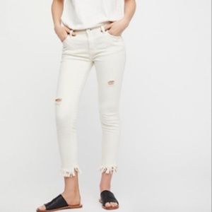 Free People Great Heights Frayed Skinny Jeans